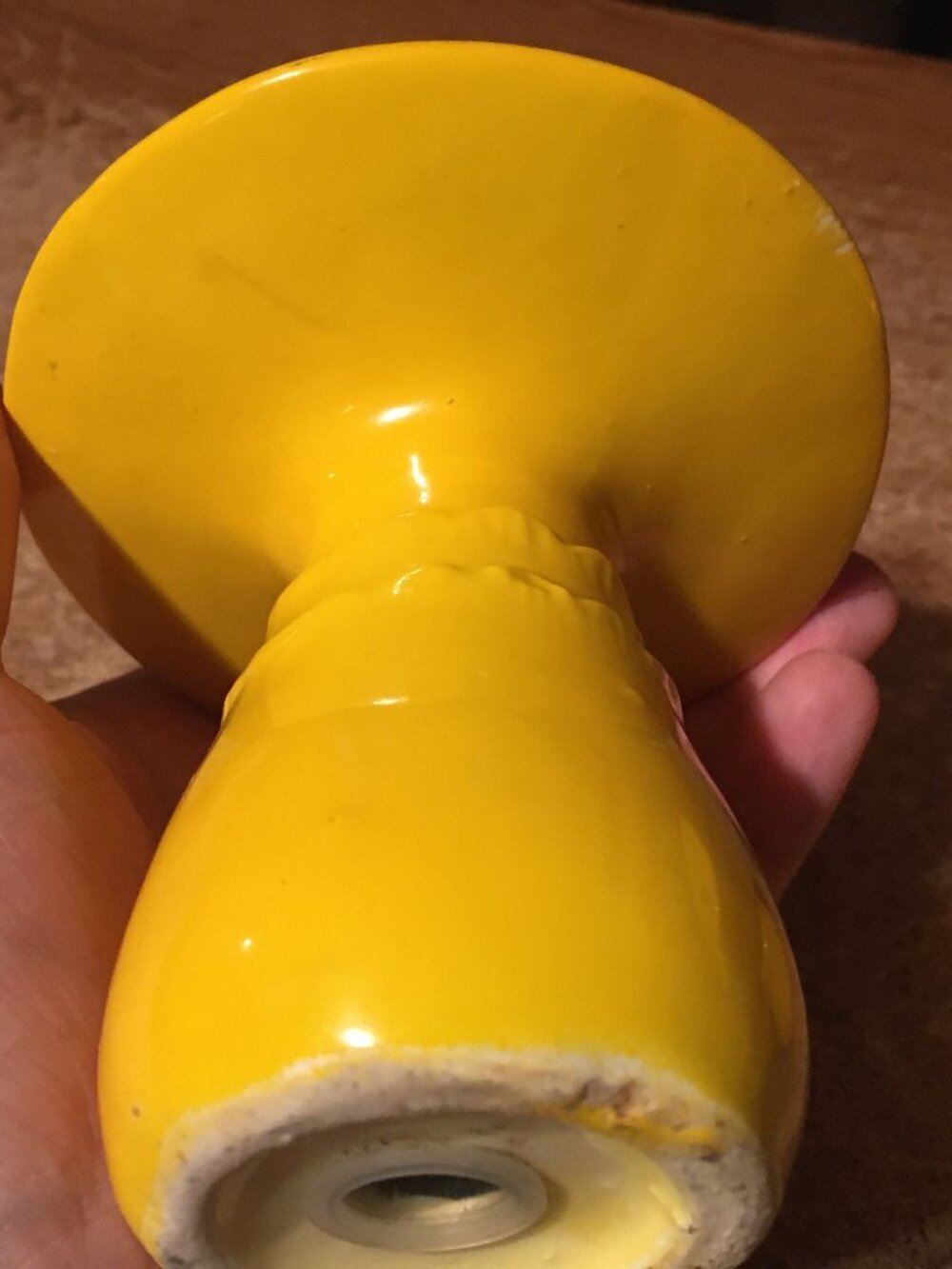 LARGE 5" CERAMIC MUSHROOMS SALT & PEPPER SHAKERS YELLOW RED DOTS - Picture 8 of 10